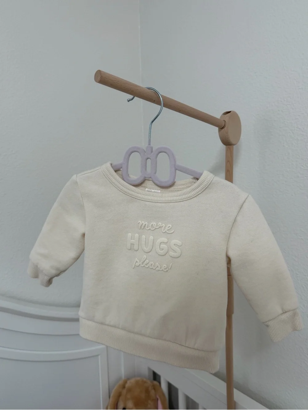 Carter's Cream 'More Hugs Please' Embroidered Pullover Sweatshirt